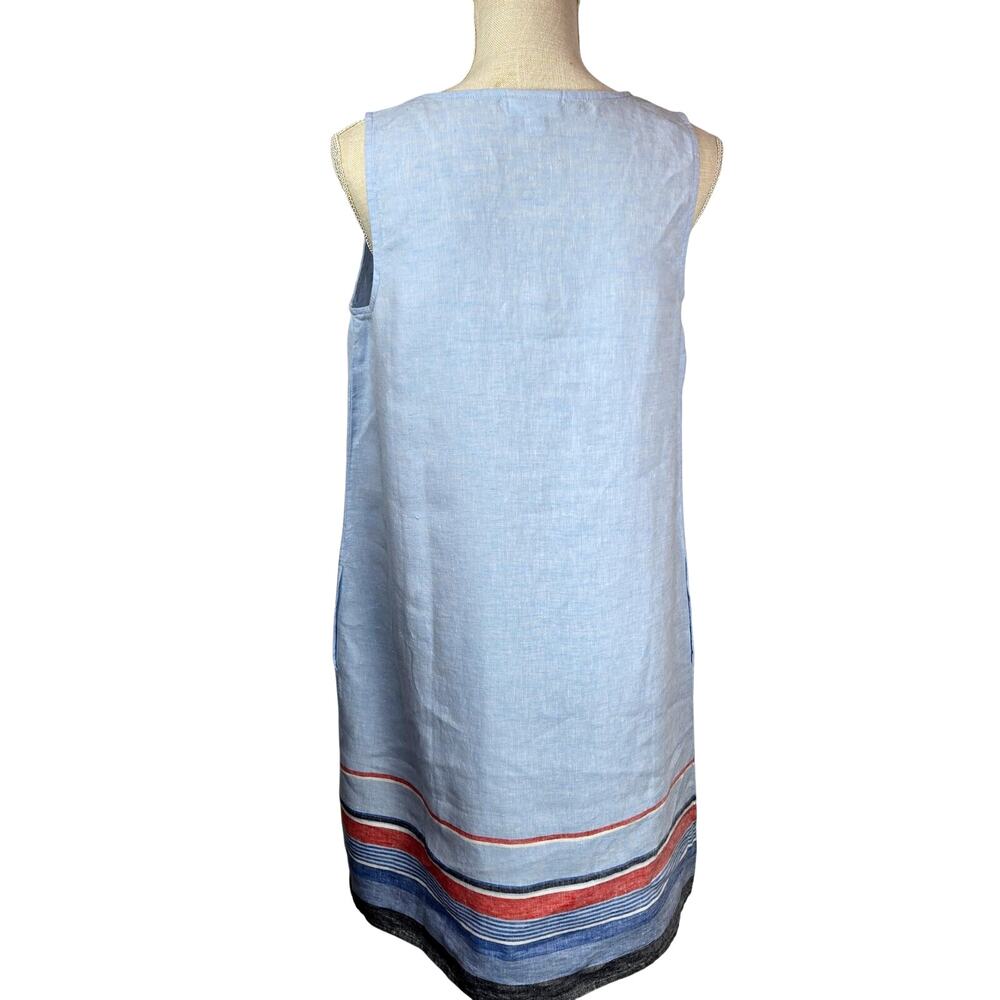 J. Jill Love Linen 100% Linen Shift Dress Red White Blue NWOT Sleeveless  #905 - Picture 11 of 11